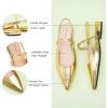 imageCParavano Womens Slingback Flats Pointed Toe Slingback Shoes Womens Pointed Toe Slingback Heels Slingback Kitten Heel Pumps Ankle Strap Flats Sandals Comfort Leather Dress ShoesGold Flats