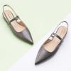 imageCParavano Womens Slingback Flats Pointed Toe Slingback Shoes Womens Pointed Toe Slingback Heels Slingback Kitten Heel Pumps Ankle Strap Flats Sandals Comfort Leather Dress ShoesCroc Grey Flats