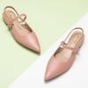 imageCParavano Womens Slingback Flats Pointed Toe Slingback Shoes Womens Pointed Toe Slingback Heels Slingback Kitten Heel Pumps Ankle Strap Flats Sandals Comfort Leather Dress ShoesPink Flats