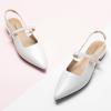 imageCParavano Womens Slingback Flats Pointed Toe Slingback Shoes Womens Pointed Toe Slingback Heels Slingback Kitten Heel Pumps Ankle Strap Flats Sandals Comfort Leather Dress ShoesWhite Flats