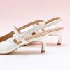 imageCParavano Womens Slingback Flats Pointed Toe Slingback Shoes Womens Pointed Toe Slingback Heels Slingback Kitten Heel Pumps Ankle Strap Flats Sandals Comfort Leather Dress ShoesWhite Heels
