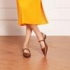 imageCParavano Womens Slingback Flats Pointed Toe Slingback Shoes Womens Pointed Toe Slingback Heels Slingback Kitten Heel Pumps Ankle Strap Flats Sandals Comfort Leather Dress ShoesBrown Flats