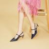 imageCParavano Womens Slingback Flats Pointed Toe Slingback Shoes Womens Pointed Toe Slingback Heels Slingback Kitten Heel Pumps Ankle Strap Flats Sandals Comfort Leather Dress ShoesCroc Navy Heels