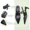 imageCParavano Womens Slingback Flats Pointed Toe Slingback Shoes Womens Pointed Toe Slingback Heels Slingback Kitten Heel Pumps Ankle Strap Flats Sandals Comfort Leather Dress ShoesCroc Black Heels
