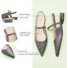 imageCParavano Womens Slingback Flats Pointed Toe Slingback Shoes Womens Pointed Toe Slingback Heels Slingback Kitten Heel Pumps Ankle Strap Flats Sandals Comfort Leather Dress ShoesCroc Grey Flats
