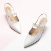 imageCParavano Womens Slingback Flats Pointed Toe Slingback Shoes Womens Pointed Toe Slingback Heels Slingback Kitten Heel Pumps Ankle Strap Flats Sandals Comfort Leather Dress ShoesWhite Heels