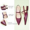 imageCParavano Womens Slingback Flats Pointed Toe Slingback Shoes Womens Pointed Toe Slingback Heels Slingback Kitten Heel Pumps Ankle Strap Flats Sandals Comfort Leather Dress ShoesCroc Deep Purple Flats