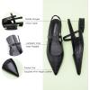 imageCParavano Womens Slingback Flats Pointed Toe Slingback Shoes Womens Pointed Toe Slingback Heels Slingback Kitten Heel Pumps Ankle Strap Flats Sandals Comfort Leather Dress ShoesCroc Black Flats