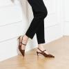 imageCParavano Womens Slingback Flats Pointed Toe Slingback Shoes Womens Pointed Toe Slingback Heels Slingback Kitten Heel Pumps Ankle Strap Flats Sandals Comfort Leather Dress ShoesLeopard Heels