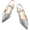 Snakeskin Light Grey Flats