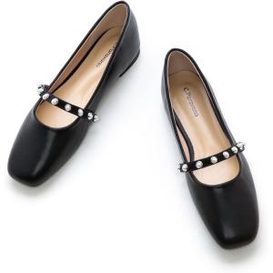 imageCParavano Mary Jane Shoes for Women  Womens Flats  Womens Mary Jane  Leather Ballet FlatBlacke