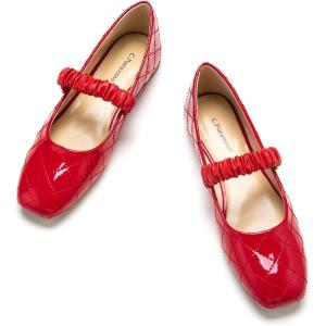 imageCParavano Mary Jane Shoes for Women  Womens Flats  Womens Mary Jane  Leather Ballet FlatReda