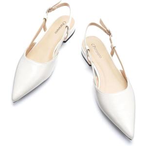 imageCParavano Womens Slingback Flats Pointed Toe Slingback Flats for Women Slingback Flats for Women Slingback Sandals Adjustable Ankle Strap ShoesWhite Flats