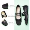 imageCParavano Mary Jane Shoes for Women  Womens Flats  Women Square Toe Flats  Leather Mary JaneBlackc
