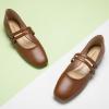 imageCParavano Mary Jane Shoes for Women  Womens Flats  Women Square Toe Flats  Leather Mary JaneBrown