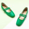 imageCParavano Mary Jane Shoes for Women  Womens Flats  Women Square Toe Flats  Leather Mary JaneGreen