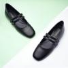 imageCParavano Mary Jane Shoes for Women  Womens Flats  Women Square Toe Flats  Leather Mary JaneMatte Black