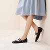 imageCParavano Mary Jane Shoes for Women  Womens Flats  Women Square Toe Flats  Leather Mary JaneMatte Black