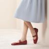 imageCParavano Mary Jane Shoes for Women  Womens Flats  Women Square Toe Flats  Leather Mary JaneRed