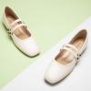 imageCParavano Mary Jane Shoes for Women  Womens Flats  Women Square Toe Flats  Leather Mary JaneWhite