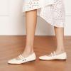 imageCParavano Mary Jane Shoes for Women  Womens Flats  Women Square Toe Flats  Leather Mary JaneWhite