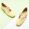 imageCParavano Mary Jane Shoes for Women  Womens Flats  Women Square Toe Flats  Leather Mary JaneYellow