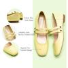 imageCParavano Mary Jane Shoes for Women  Womens Flats  Women Square Toe Flats  Leather Mary JaneYellow
