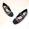imageCParavano Mary Jane Shoes for Women  Womens Flats  Women Square Toe Flats  Leather Mary JaneZebra