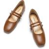 imageCParavano Mary Jane Shoes for Women  Womens Flats  Women Square Toe Flats  Leather Mary JaneBrown