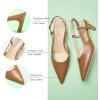 imageCParavano Slingback Heels for Women Pointed Toe Heels Sandals Pointed Slingback Kitten Heels Slip On Work Pumps Dress ShoesBrown