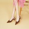 imageCParavano Slingback Heels for Women Pointed Toe Heels Sandals Pointed Slingback Kitten Heels Slip On Work Pumps Dress ShoesLeopard