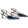 imageCParavano Slingback Heels for Women Pointed Toe Heels Sandals Pointed Slingback Kitten Heels Slip On Work Pumps Dress ShoesNavy