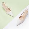 imageCParavano Slingback Heels for Women Pointed Toe Heels Sandals Pointed Slingback Kitten Heels Slip On Work Pumps Dress ShoesWhite