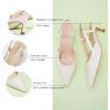 imageCParavano Slingback Heels for Women Pointed Toe Heels Sandals Pointed Slingback Kitten Heels Slip On Work Pumps Dress ShoesWhite