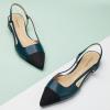 imageCParavano Womens Slingback Flats  Crocodile Embossed Leather  Pointed Toe Flats  Comfortable Heeled Sandals  Perfect for Work Casual Party ampamp ShoppingPeacock Green Flat