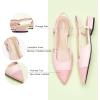 imageCParavano Womens Slingback Flats  Crocodile Embossed Leather  Pointed Toe Flats  Comfortable Heeled Sandals  Perfect for Work Casual Party ampamp ShoppingPink Flat