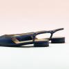 imageCParavano Womens Slingback Flats  Crocodile Embossed Leather  Pointed Toe Flats  Comfortable Heeled Sandals  Perfect for Work Casual Party ampamp ShoppingNavy Flat