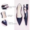imageCParavano Womens Slingback Flats  Crocodile Embossed Leather  Pointed Toe Flats  Comfortable Heeled Sandals  Perfect for Work Casual Party ampamp ShoppingNavy Croc Flat
