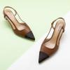 imageCParavano Womens Slingback Flats  Crocodile Embossed Leather  Pointed Toe Flats  Comfortable Heeled Sandals  Perfect for Work Casual Party ampamp ShoppingBrown Heels