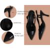 imageCParavano Womens Slingback Flats  Crocodile Embossed Leather  Pointed Toe Flats  Comfortable Heeled Sandals  Perfect for Work Casual Party ampamp ShoppingBlack Heels