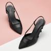 imageCParavano Womens Slingback Flats  Crocodile Embossed Leather  Pointed Toe Flats  Comfortable Heeled Sandals  Perfect for Work Casual Party ampamp ShoppingBlack Heels