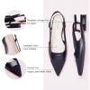 imageCParavano Womens Slingback Flats  Crocodile Embossed Leather  Pointed Toe Flats  Comfortable Heeled Sandals  Perfect for Work Casual Party ampamp ShoppingBlack Croc Flat
