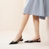 imageCParavano Womens Slingback Flats  Crocodile Embossed Leather  Pointed Toe Flats  Comfortable Heeled Sandals  Perfect for Work Casual Party ampamp ShoppingBlack Croc Flat