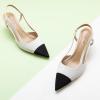 imageCParavano Womens Slingback Flats  Crocodile Embossed Leather  Pointed Toe Flats  Comfortable Heeled Sandals  Perfect for Work Casual Party ampamp ShoppingWhite Heels