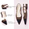 imageCParavano Womens Slingback Flats  Crocodile Embossed Leather  Pointed Toe Flats  Comfortable Heeled Sandals  Perfect for Work Casual Party ampamp ShoppingLeopard Flat