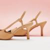 imageCParavano Womens Slingback Flats  Crocodile Embossed Leather  Pointed Toe Flats  Comfortable Heeled Sandals  Perfect for Work Casual Party ampamp ShoppingBeige