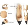 imageCParavano Womens Slingback Flats  Crocodile Embossed Leather  Pointed Toe Flats  Comfortable Heeled Sandals  Perfect for Work Casual Party ampamp ShoppingBeige Flat