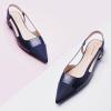 imageCParavano Womens Slingback Flats  Crocodile Embossed Leather  Pointed Toe Flats  Comfortable Heeled Sandals  Perfect for Work Casual Party ampamp ShoppingNavy Croc Flat