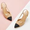 imageCParavano Womens Slingback Flats  Crocodile Embossed Leather  Pointed Toe Flats  Comfortable Heeled Sandals  Perfect for Work Casual Party ampamp ShoppingBeige