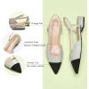 imageCParavano Womens Slingback Flats  Crocodile Embossed Leather  Pointed Toe Flats  Comfortable Heeled Sandals  Perfect for Work Casual Party ampamp ShoppingGrey Flat